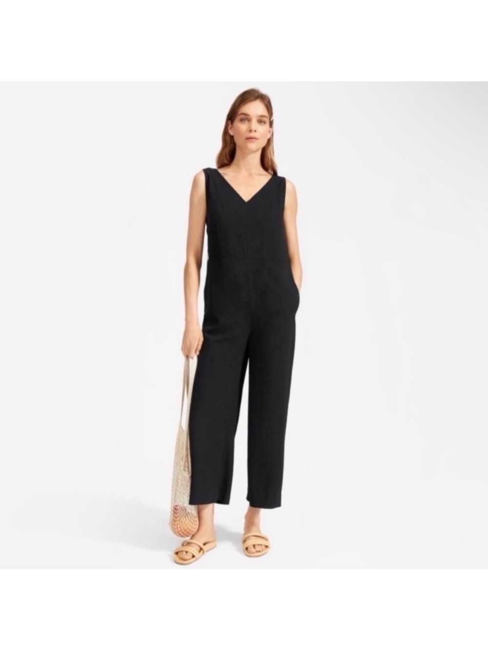 EVERLANE The Japanese GoWeave Essential Jumpsuit in Black Size 12